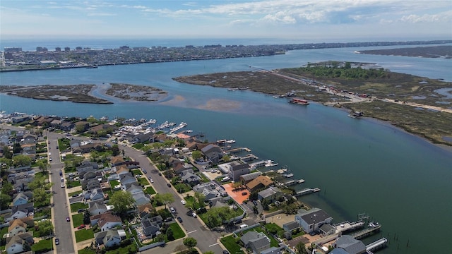 208 Block Ln, Harbor Isle, NY 11558 - aerial overview of property's location with a large body of water