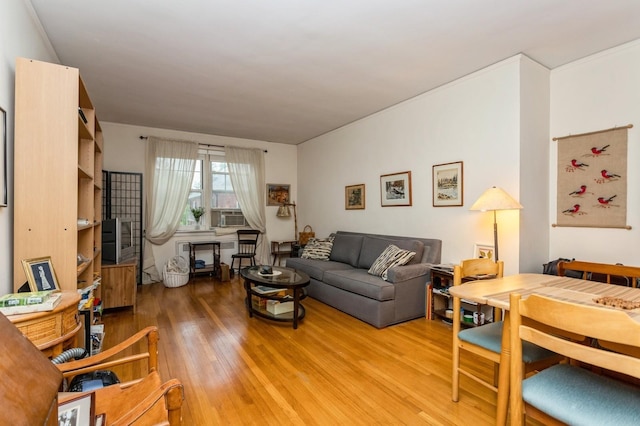 living area featuring wood finished floors