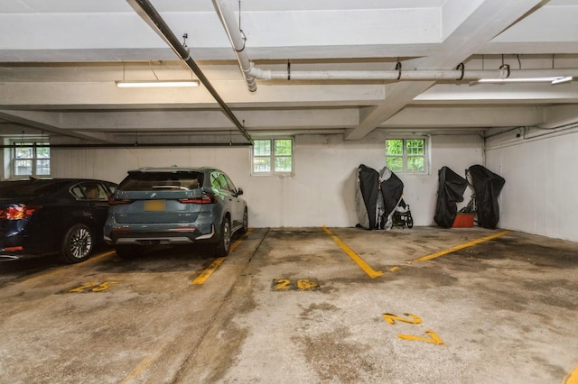 view of parking garage