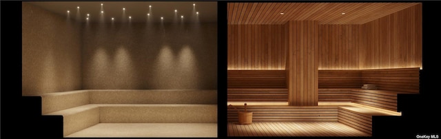 view of sauna