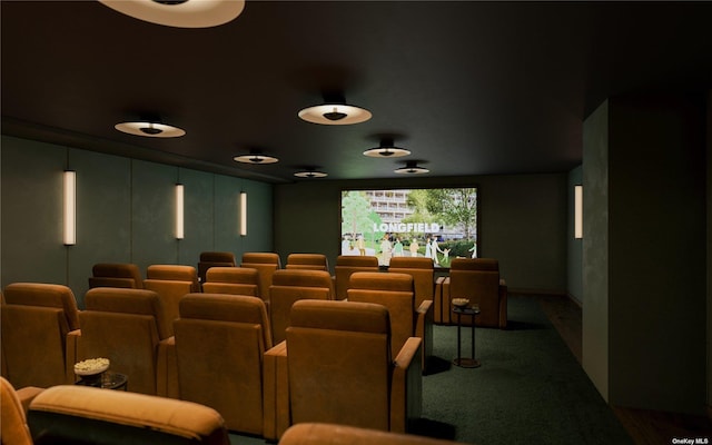 view of carpeted home theater room