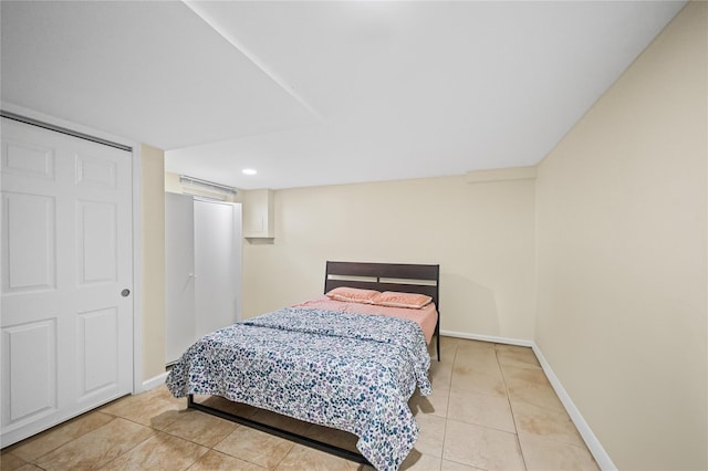 211 Cantiague Rock Rd, Westbury, NY 11590 - bedroom featuring light tile patterned floors, baseboards, and recessed lighting