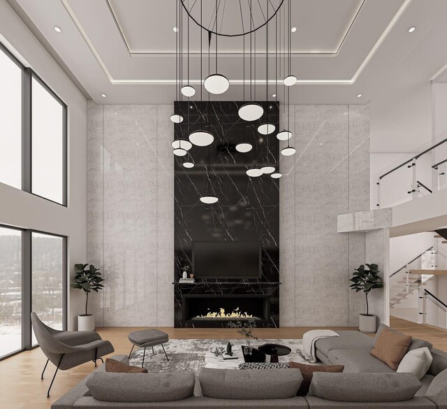 1629 Cedar Swamp Rd, Glen Head, NY 11545 - building lobby with a high ceiling and stairway