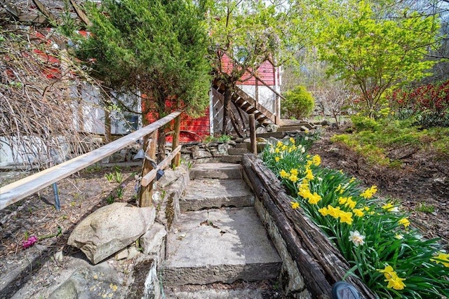 exterior space with stairway