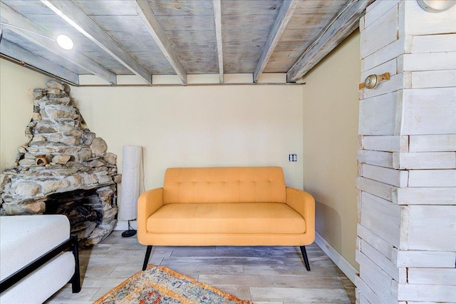 living area featuring wood finished floors