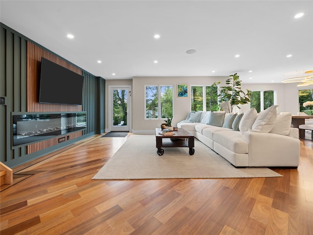 5 N Hills Rd, East Norwich, NY 11732 - living room featuring wood finished floors and recessed lighting