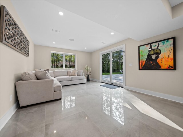 5 N Hills Rd, East Norwich, NY 11732 - living room with baseboards and recessed lighting
