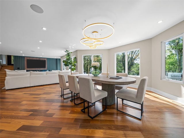 5 N Hills Rd, East Norwich, NY 11732 - dining area with wood finished floors, recessed lighting, and baseboards