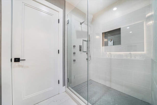 260 Main St, Goshen, NY 10924 - bathroom featuring marble finish floor and a shower stall