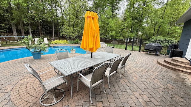 8 Rolling Way, New City, NY 10956 - view of swimming pool featuring a fenced backyard, a patio area, a grill, and a fenced in pool