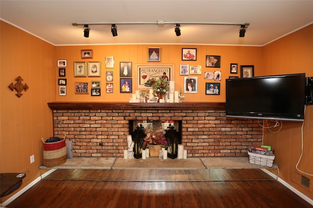 8 Rolling Way, New City, NY 10956 - living room featuring track lighting and hardwood / wood-style floors