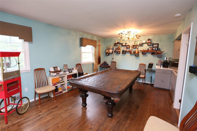 8 Rolling Way, New City, NY 10956 - rec room featuring a chandelier, billiards, and wood finished floors