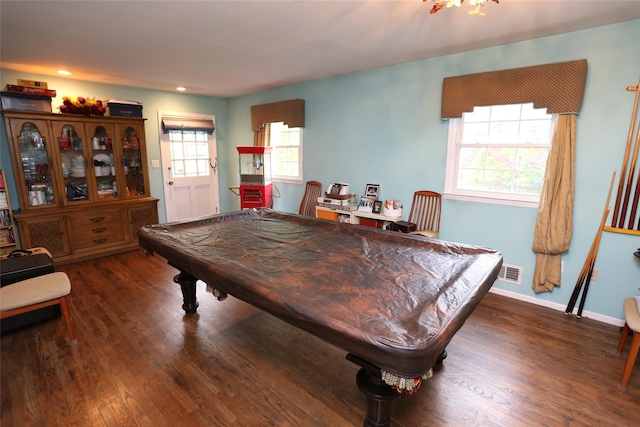 8 Rolling Way, New City, NY 10956 - game room featuring wood finished floors, visible vents, baseboards, billiards, and recessed lighting