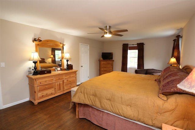 8 Rolling Way, New City, NY 10956 - bedroom featuring ceiling fan, baseboards, and dark wood finished floors