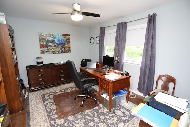 8 Rolling Way, New City, NY 10956 - office space with wood finished floors, baseboards, and ceiling fan