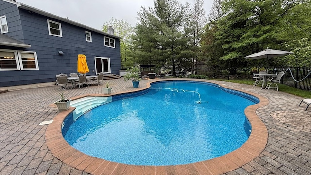 8 Rolling Way, New City, NY 10956 - view of pool with fence, a patio, a fenced in pool, and outdoor dining space