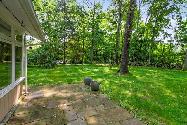 7 Cobblestone Ln, Cortlandt Manor, NY 10567 - view of green lawn with a patio