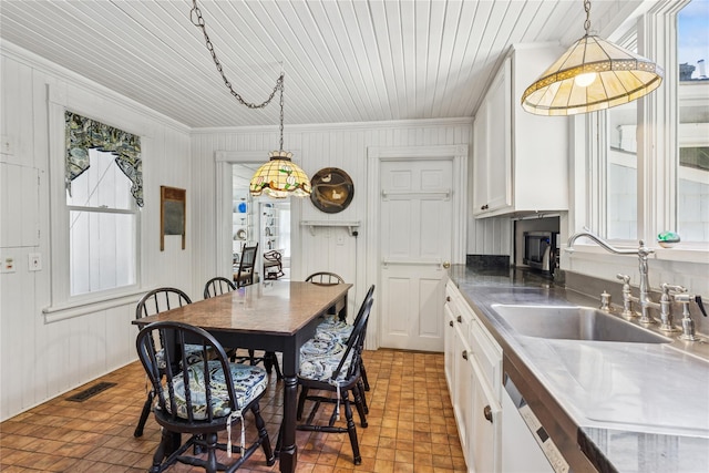 264 Washington Ave, Jamesport, NY 11947 - dining room featuring ornamental molding and wooden ceiling