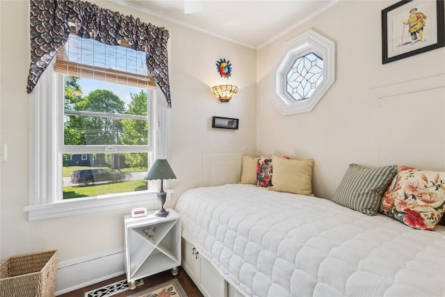 264 Washington Ave, Jamesport, NY 11947 - bedroom with crown molding and multiple windows