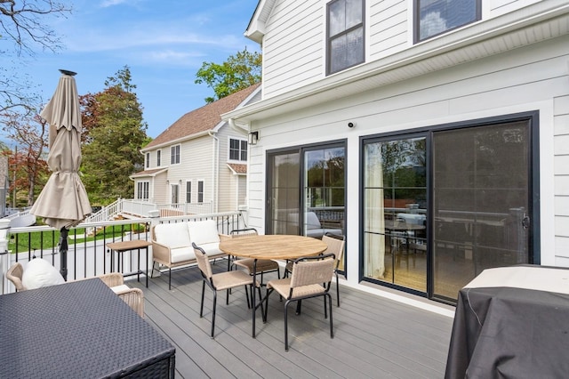 4 Haring Ave, Sparkill, NY 10976 - wooden deck featuring outdoor dining space, grilling area, and outdoor lounge area