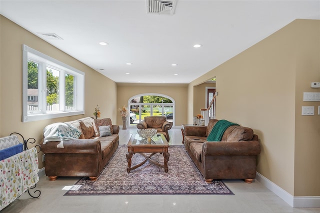 12 Barbera Rd, Commack, NY 11725 - living room featuring baseboards and recessed lighting