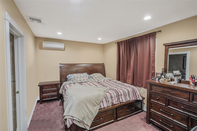 12 Barbera Rd, Commack, NY 11725 - carpeted bedroom featuring an AC wall unit, recessed lighting, and baseboards