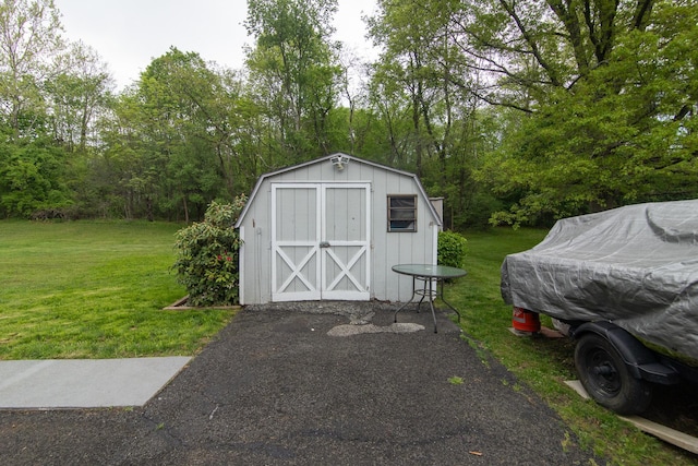 view of shed