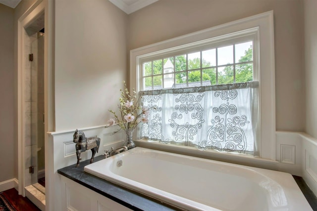 full bath featuring a garden tub