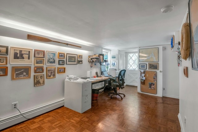 65 Hamilton Pl, Tarrytown, NY 10591 - office area featuring a baseboard heating unit