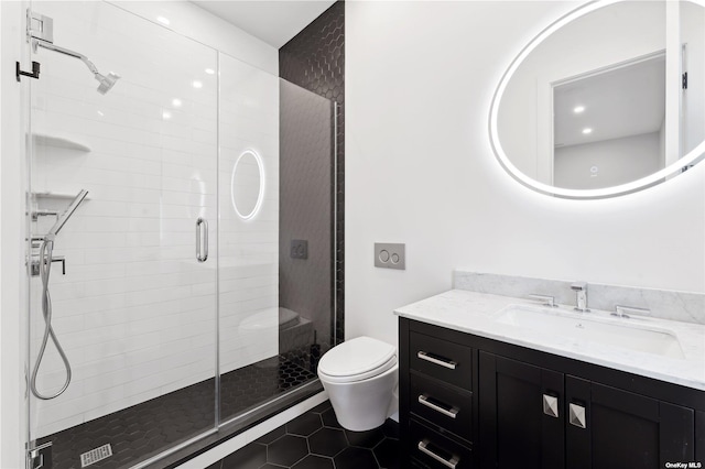 894 S Long Beach Ave, Freeport, NY 11520 - full bath featuring vanity, tile patterned floors, and a stall shower