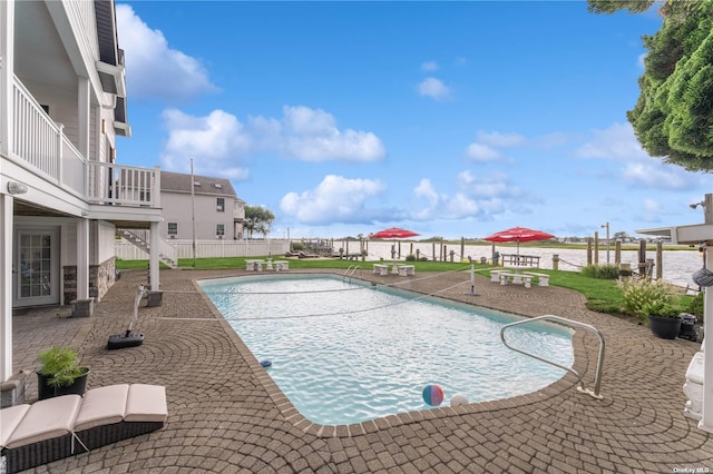 894 S Long Beach Ave, Freeport, NY 11520 - view of pool featuring a patio and stairway