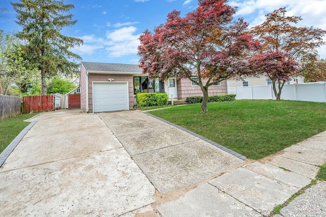 view of front of home with an attached garage, concrete driveway, and roof with shingles