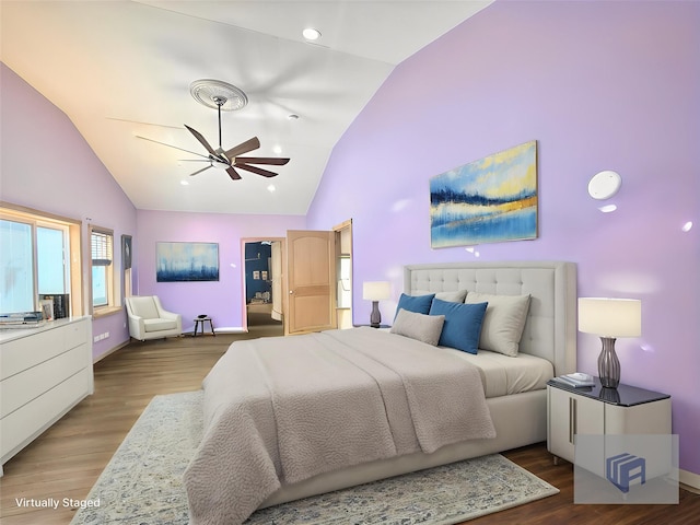 1601 Union Ave, Hewlett, NY 11557 - bedroom featuring baseboards, high vaulted ceiling, and wood finished floors