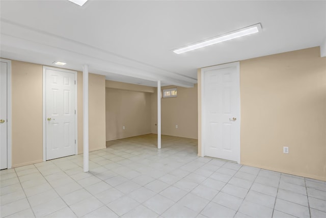 view of finished below grade area