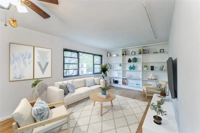274 Cherry Valley Ave Unit B-2, Garden City, NY 11530 - living room featuring wood finished floors and a ceiling fan