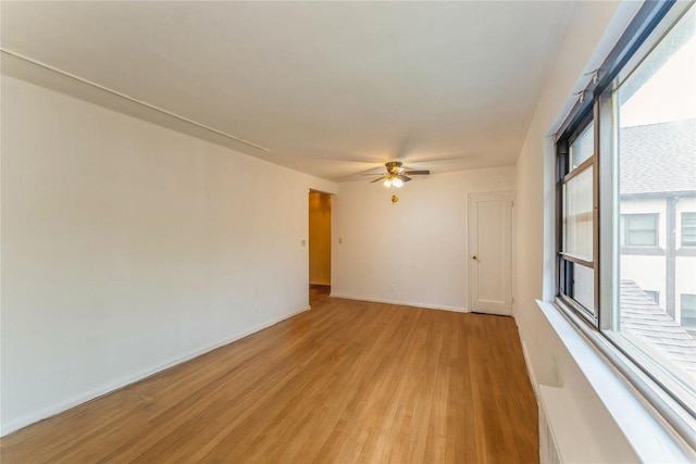 274 Cherry Valley Ave Unit B-2, Garden City, NY 11530 - spare room with light wood-style flooring, ceiling fan, and baseboards