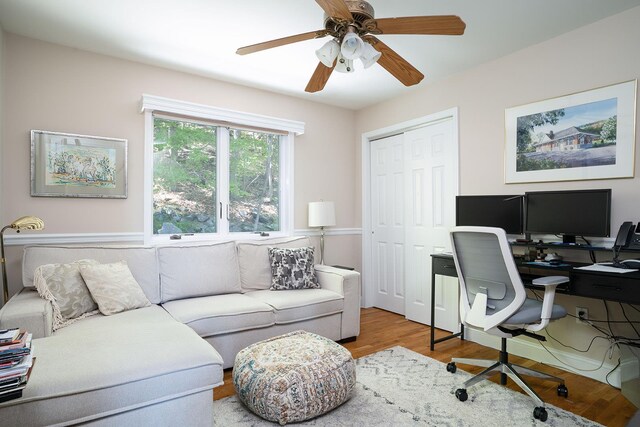 235 S Blvd, Nyack, NY 10960 - office space with wood finished floors and a ceiling fan