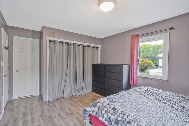 bedroom featuring light wood-type flooring