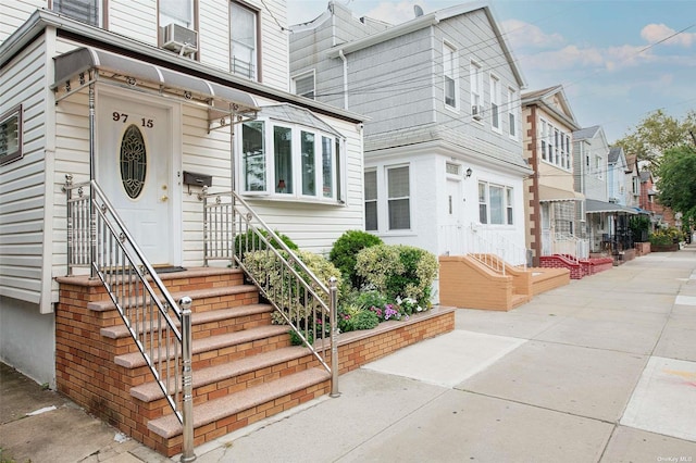 entrance to property with a residential view