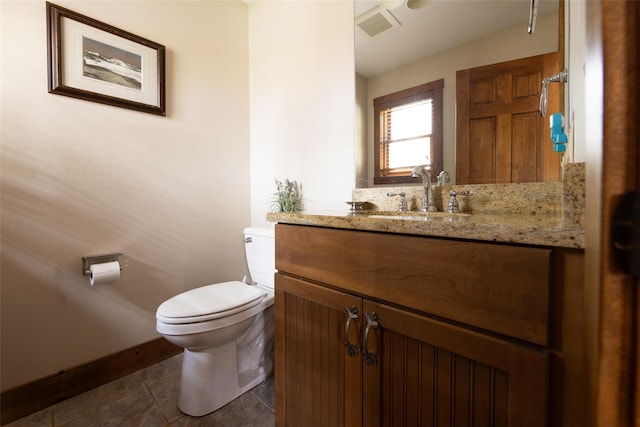 15 Chapin Trl, White Lake, NY 12720 - bathroom featuring visible vents, vanity, toilet, baseboards, and tile patterned floors