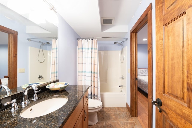 15 Chapin Trl, White Lake, NY 12720 - full bathroom featuring visible vents, shower / tub combo with curtain, toilet, and vanity