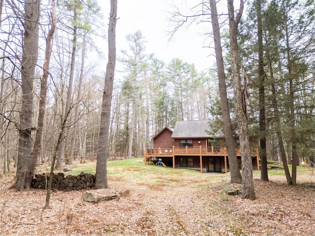 15 Chapin Trl, White Lake, NY 12720 - exterior space with a deck and a forest view