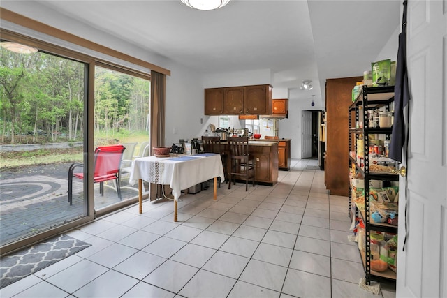 interior space with light tile patterned floors