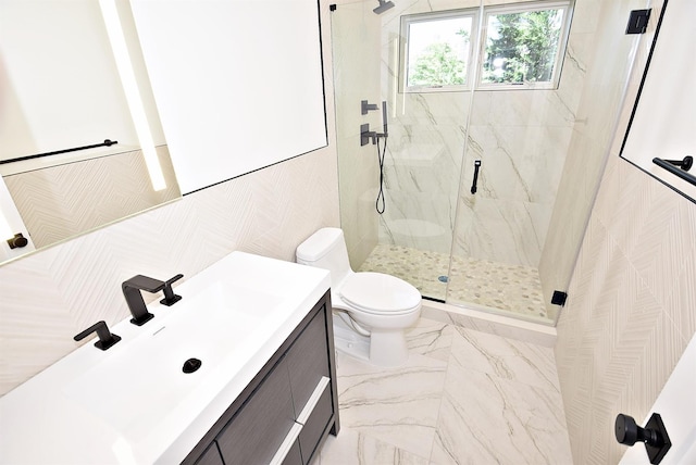 141 Flamingo St, Atlantic Beach, NY 11509 - full bathroom featuring a marble finish shower, toilet, and vanity
