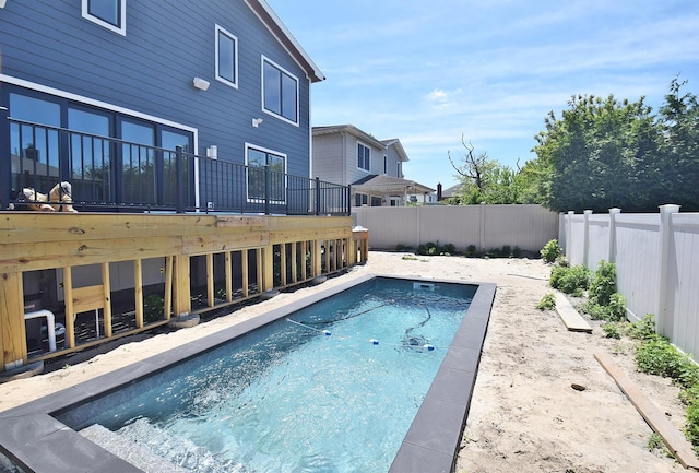 141 Flamingo St, Atlantic Beach, NY 11509 - view of pool featuring a fenced backyard and a deck
