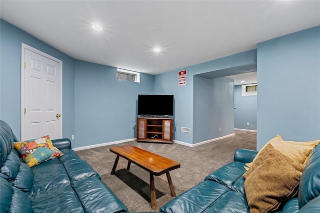 26 Garrity Blvd, Brewster, NY 10509 - carpeted living room with baseboards, plenty of natural light, and recessed lighting