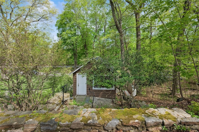 90 Shingle House Rd, Millwood, NY 10546 - view of shed with a view of trees