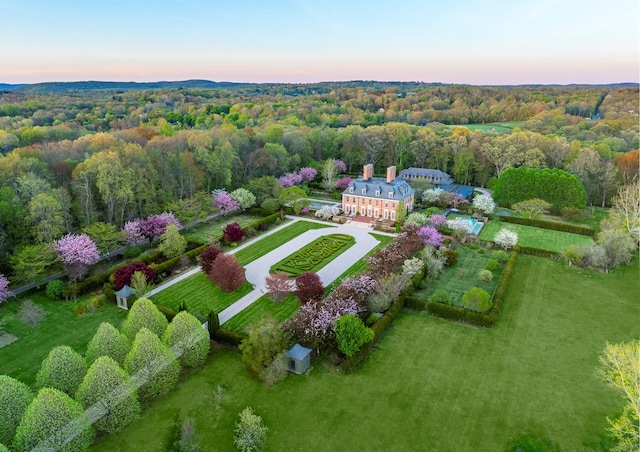 422 Hardscrabble Rd, North Salem, NY 10560 - aerial view at dusk with a view of trees