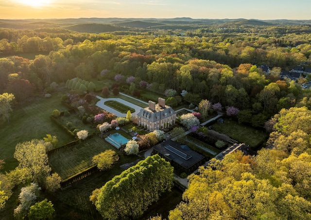 422 Hardscrabble Rd, North Salem, NY 10560 - aerial view at dusk with a view of trees