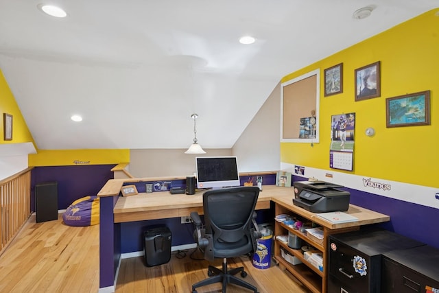 143 Tuthill Rd, Montauk, NY 11954 - office space with vaulted ceiling and wood finished floors